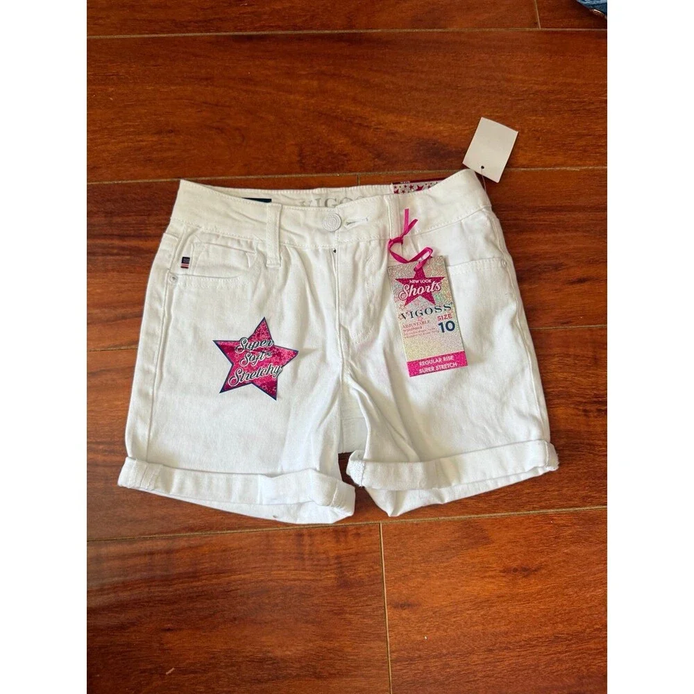 VIGOSS Girls White Stretch Shorts Size 10
